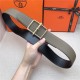 Hermes Batonnet belt buckle & Reversible leather strap 32/38 mm Togo Grey High