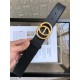 Gucci Leather belt with Double G buckle Gold 38mm High