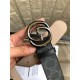 Gucci GG belt with interlocking G buckle Pewter 38mm High