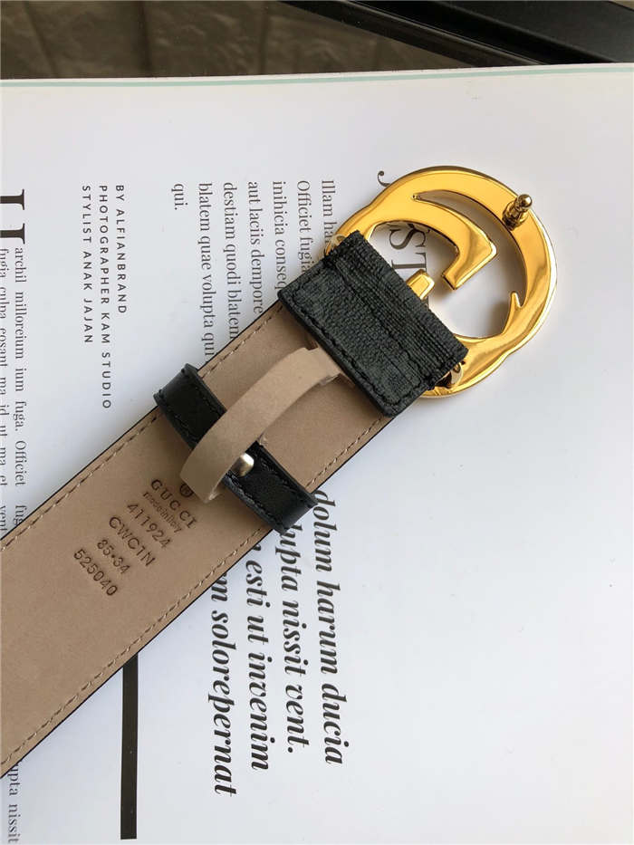 Gucci GG belt with interlocking G buckle Gold 38mm High