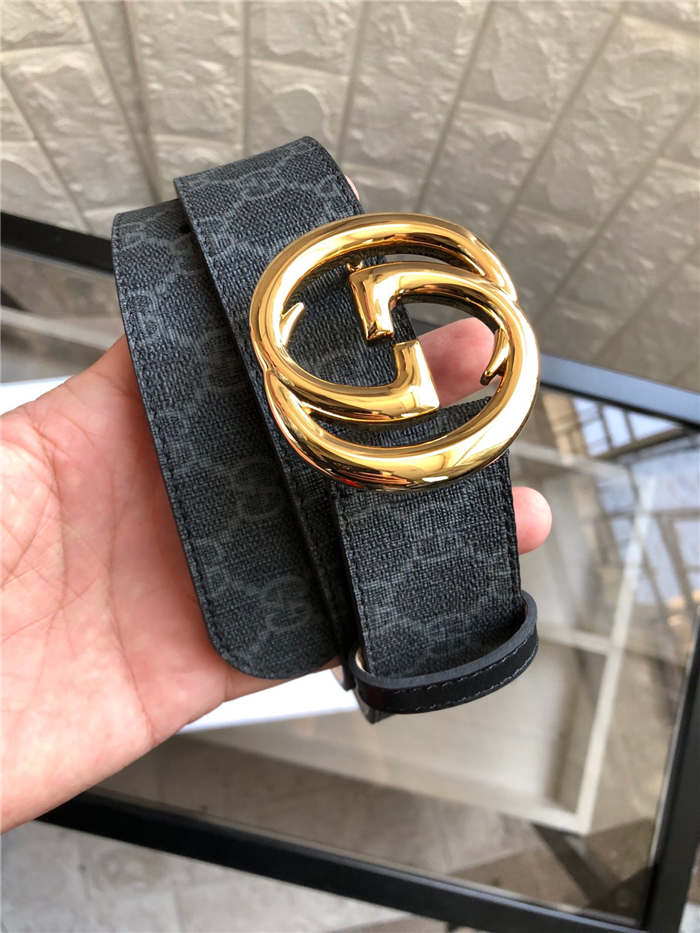 Gucci GG belt with interlocking G buckle Gold 38mm High