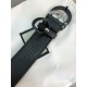 Gucci Leather belt with G buckle Silver/Black 38mm High