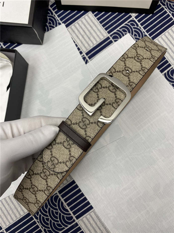 Gucci GG belt with G buckle Silver 38mm High