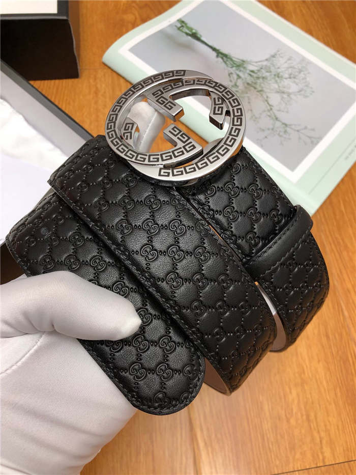 Gucci GG belt with G buckle Silver 38mm High