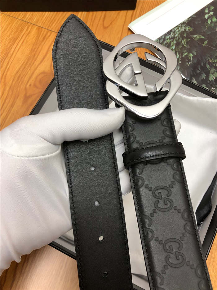 Gucci Signature belt with G buckle 38mm Silver High