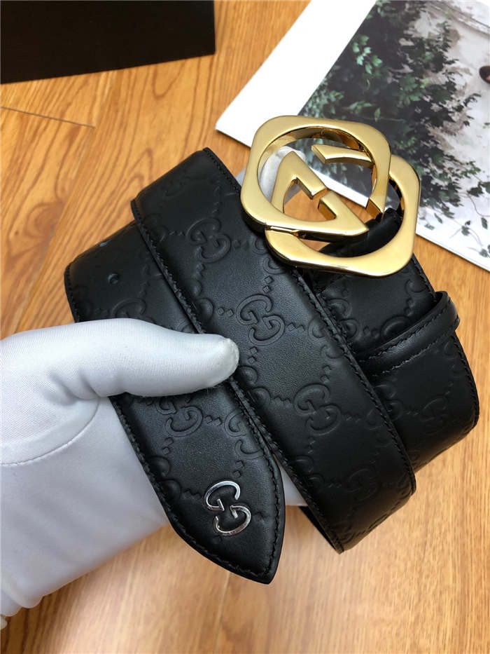 Gucci Signature belt with G buckle 38mm Gold High