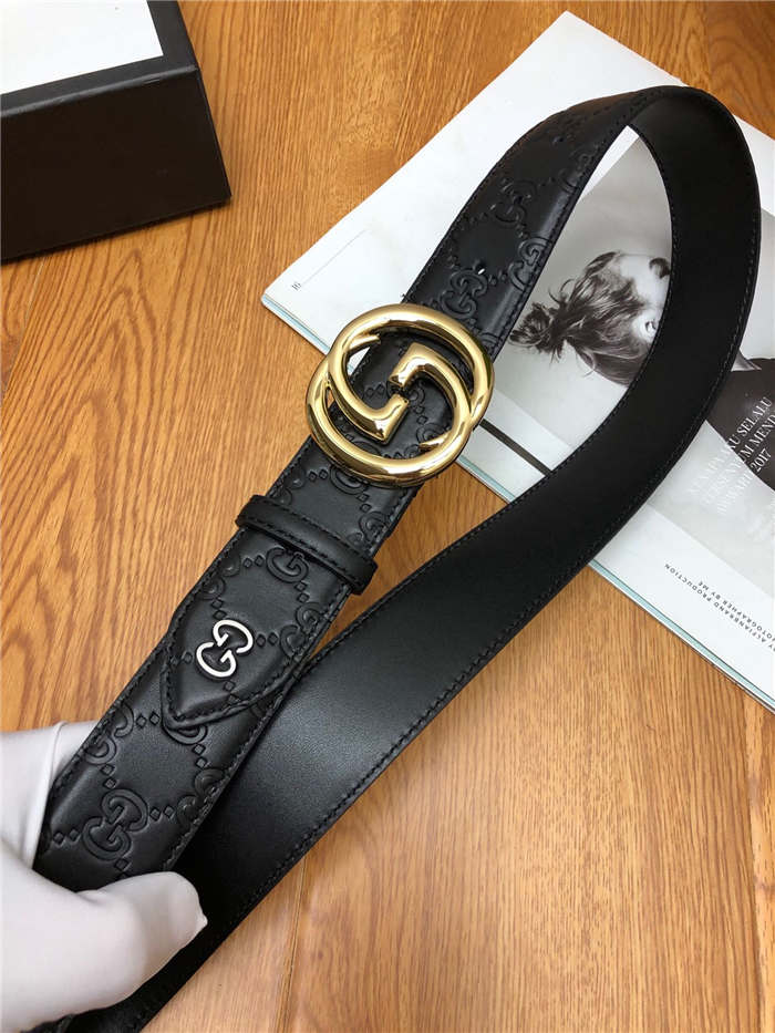 Gucci Signature belt with interlocking G buckle 38mm Gold High