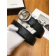 Gucci Signature belt with interlocking G buckle 38mm Silver High