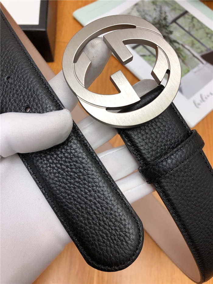 Gucci Leather belt with interlocking G buckle 40mm High