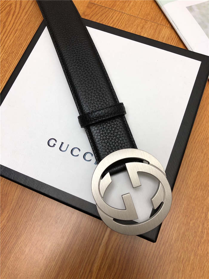 Gucci Leather belt with interlocking G buckle 40mm High