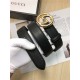 Gucci Leather belt with interlocking G buckle 38mm Gold High