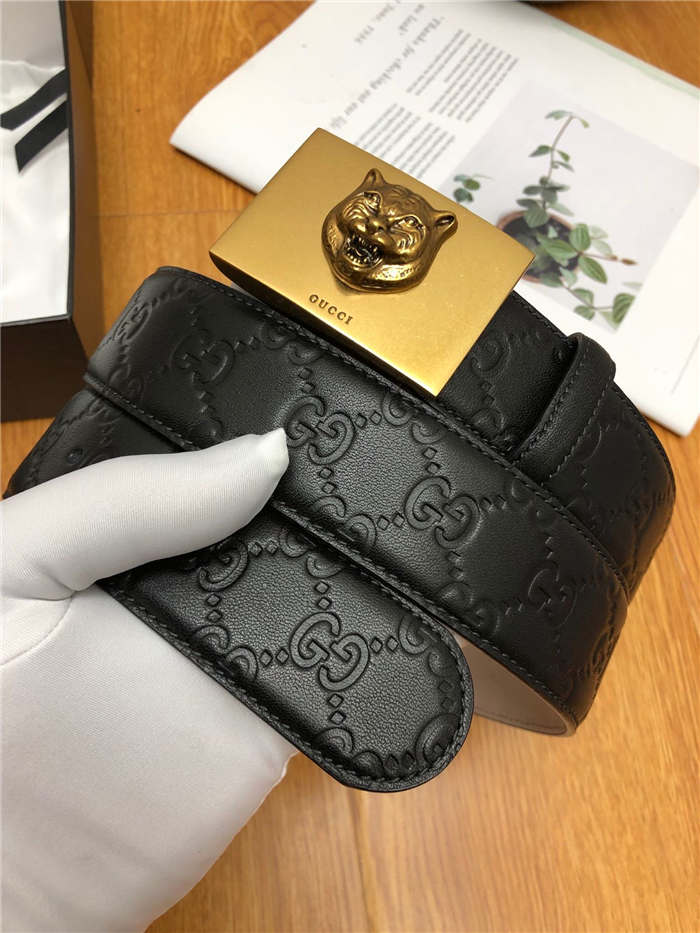 Gucci Signature belt with Leopard buckle 38mm High