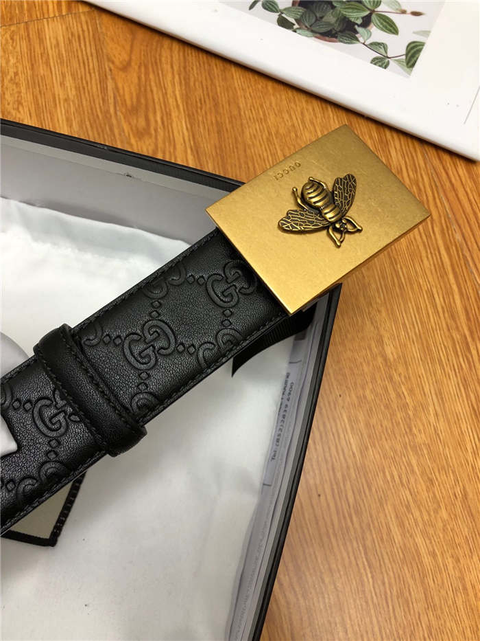 Gucci Signature belt with Bee buckle 38mm High