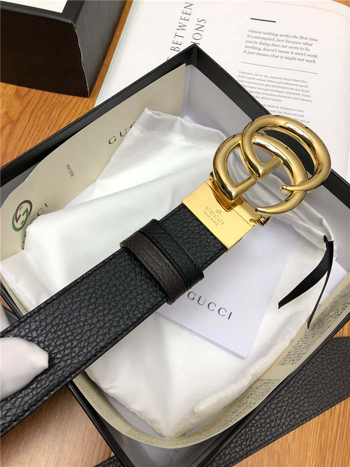 Gucci Reversible belt with Double G buckle 38mm Gold High