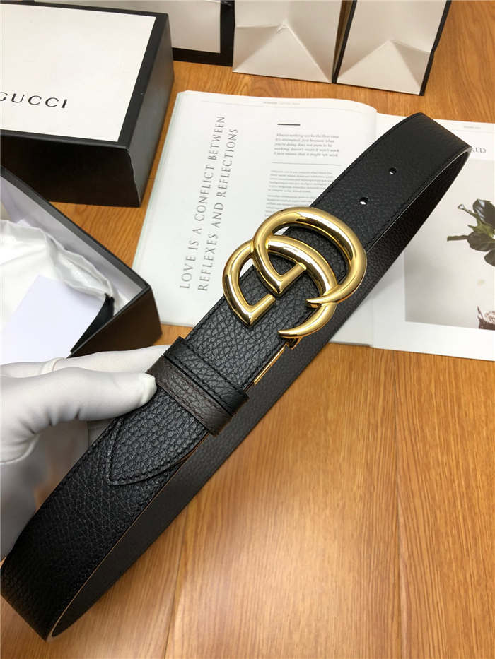 Gucci Reversible belt with Double G buckle 38mm Gold High