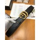 Gucci Reversible belt with Double G buckle 38mm Anti-Gold High