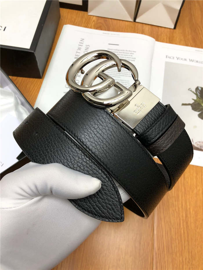 Gucci Reversible belt with Double G buckle 38mm Silver High