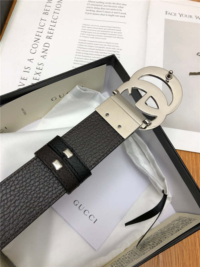 Gucci Reversible belt with Double G buckle 38mm Silver High