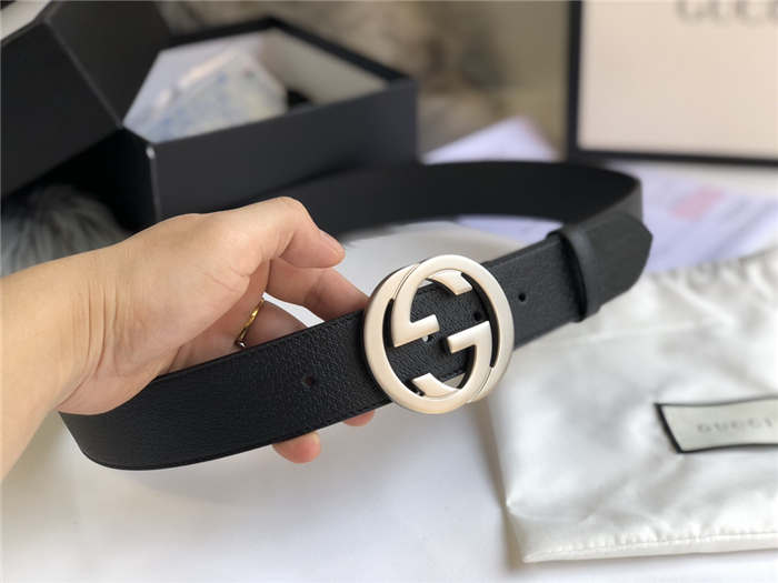 Gucci Leather belt with interlocking G buckle 38mm High