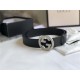 Gucci Leather belt with interlocking G buckle 38mm High