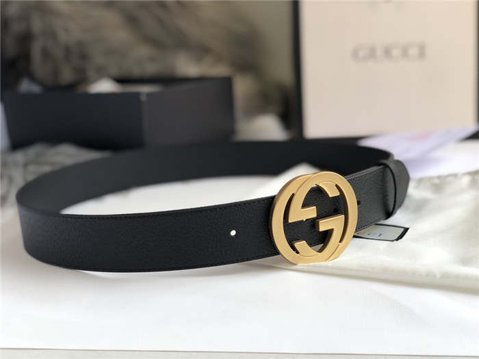 Gucci Leather belt with interlocking G buckle 38mm High