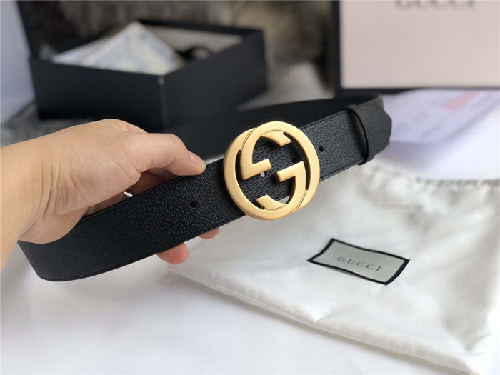 Gucci Leather belt with interlocking G buckle 38mm High