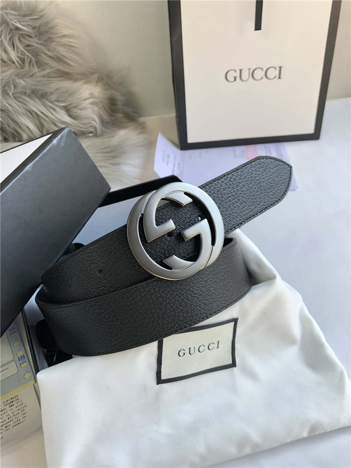 Gucci Leather belt with interlocking G buckle 38mm High