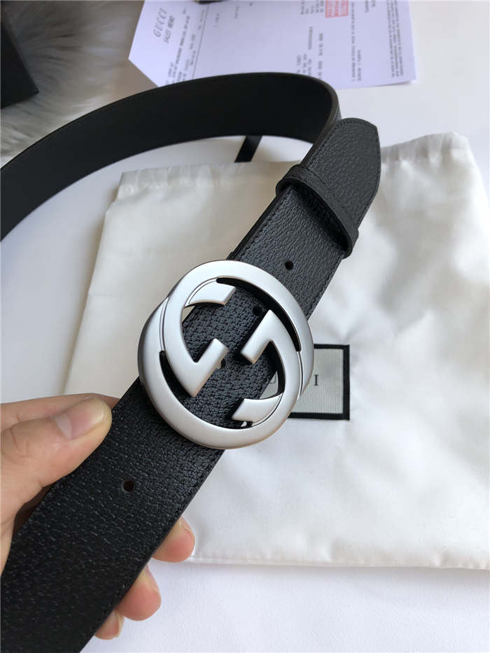 Gucci Leather belt with interlocking G buckle 38mm High