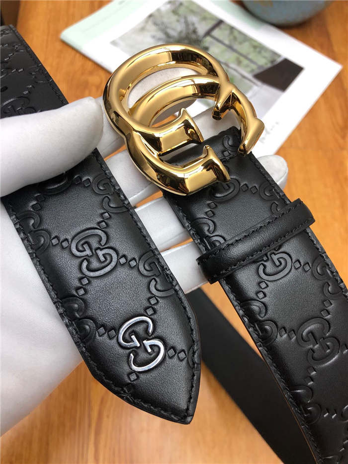 Gucci Signature belt with G buckle 38mm Gold High