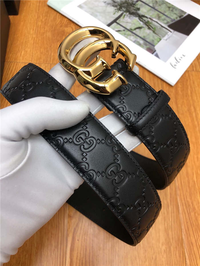 Gucci Signature belt with G buckle 38mm Gold High