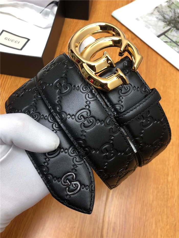 Gucci Signature belt with G buckle 38mm Gold High