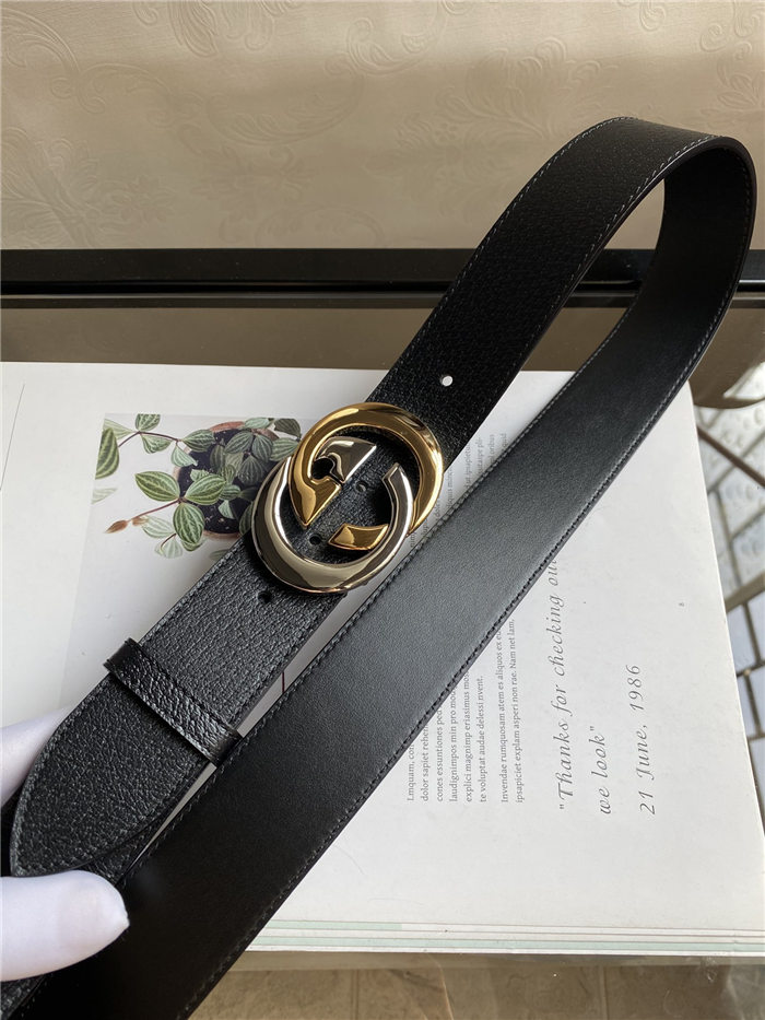 Gucci Leather belt with interlocking G buckle 38mm High