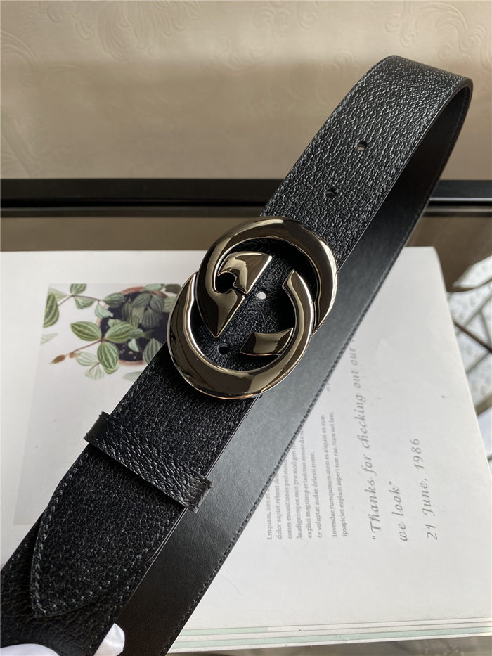 Gucci Leather belt with interlocking G buckle 38mm High