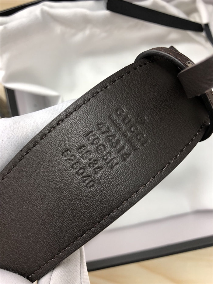 Gucci GG Supreme belt with G buckle 38mm Beige/Ebony High