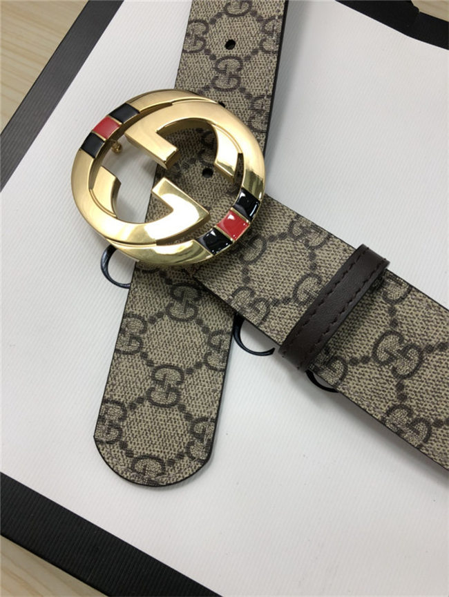 Gucci GG Supreme belt with G buckle 38mm Beige/Ebony High