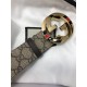 Gucci GG Supreme belt with G buckle 38mm Beige/Ebony High