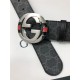 Gucci GG Supreme belt with G buckle 38mm Black/Grey High