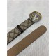 Gucci GG Supreme belt with G buckle 38mm Beige/Ebony High