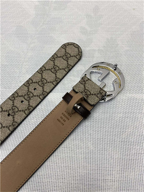 Gucci GG Supreme belt with G buckle 38mm Beige/Ebony High