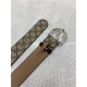 Gucci GG Supreme belt with G buckle 38mm Beige/Ebony High