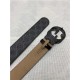 Gucci GG Supreme belt with G buckle 38mm Black/Grey High