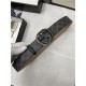 Gucci GG Supreme belt with G buckle 38mm Black/Grey High