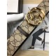 Gucci GG Supreme belt with G buckle 38mm Beige/Ebony High