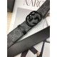 Gucci GG Supreme belt with G buckle 38mm Black/Grey High