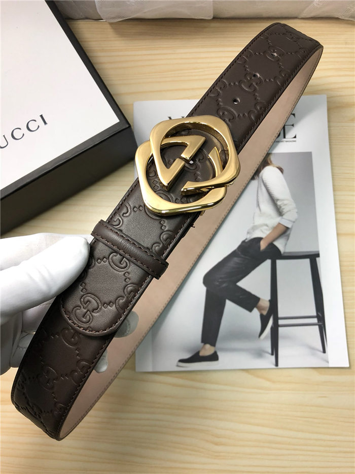 Gucci Signature belt with G buckle 38mm Gold High