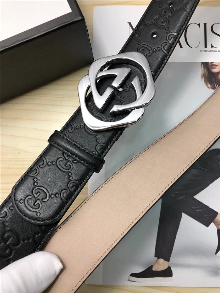 Gucci Signature belt with G buckle 38mm Silver High