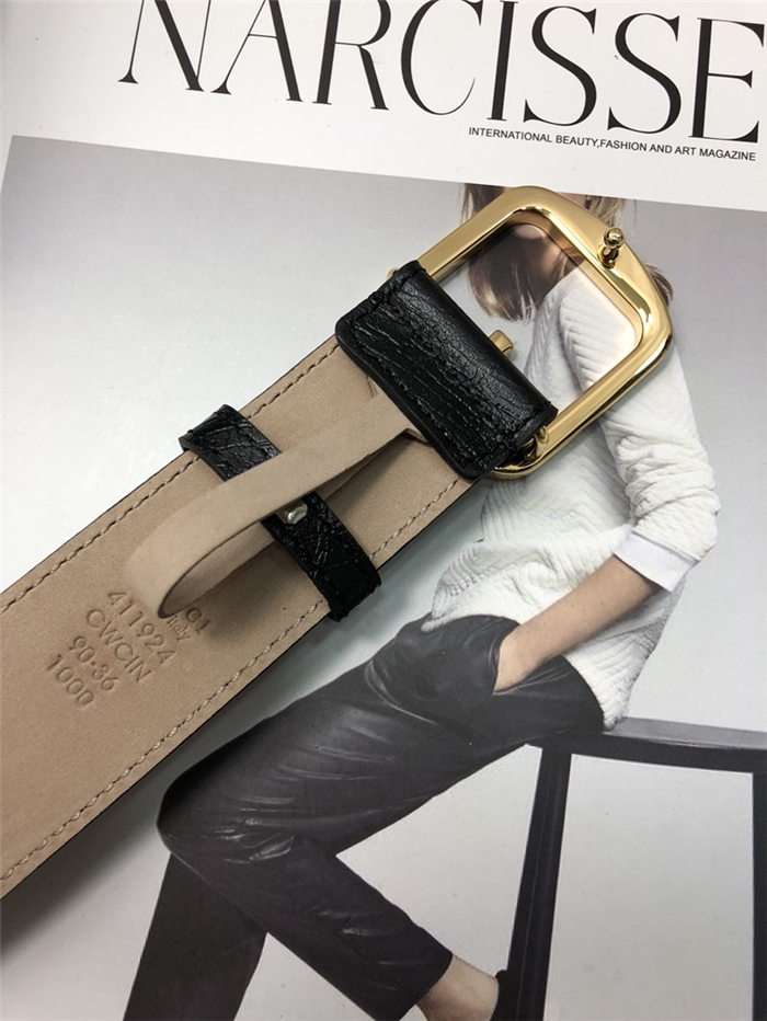 Gucci Web belt with G buckle Gold 38mm High