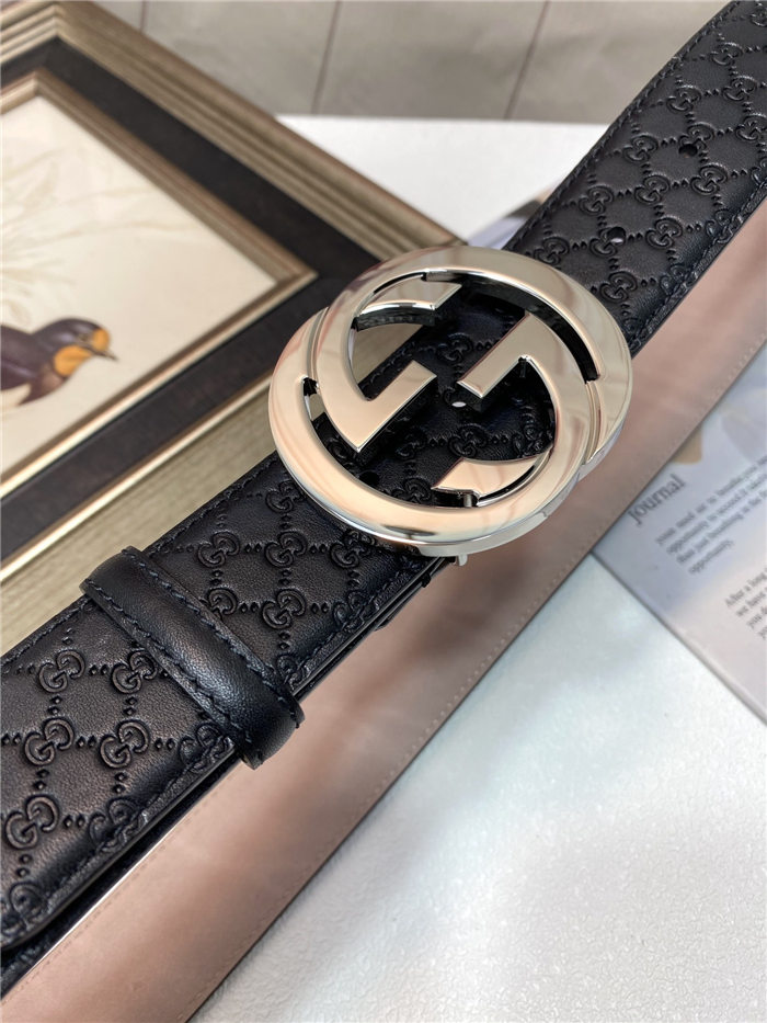 Gucci Signature belt with G buckle Silver 40mm High