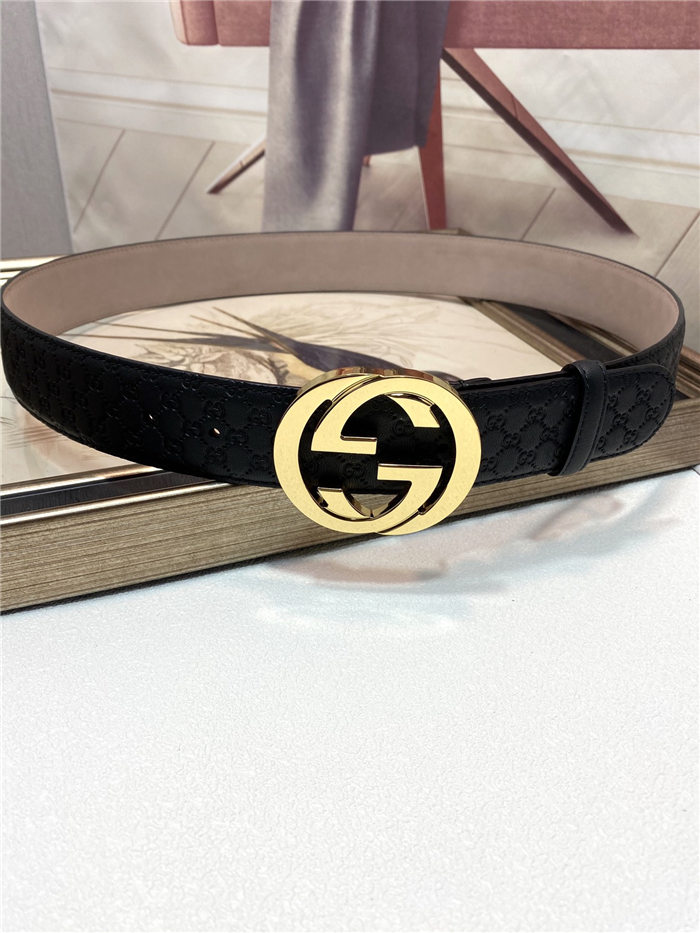 Gucci Signature belt with G buckle Gold 40mm High