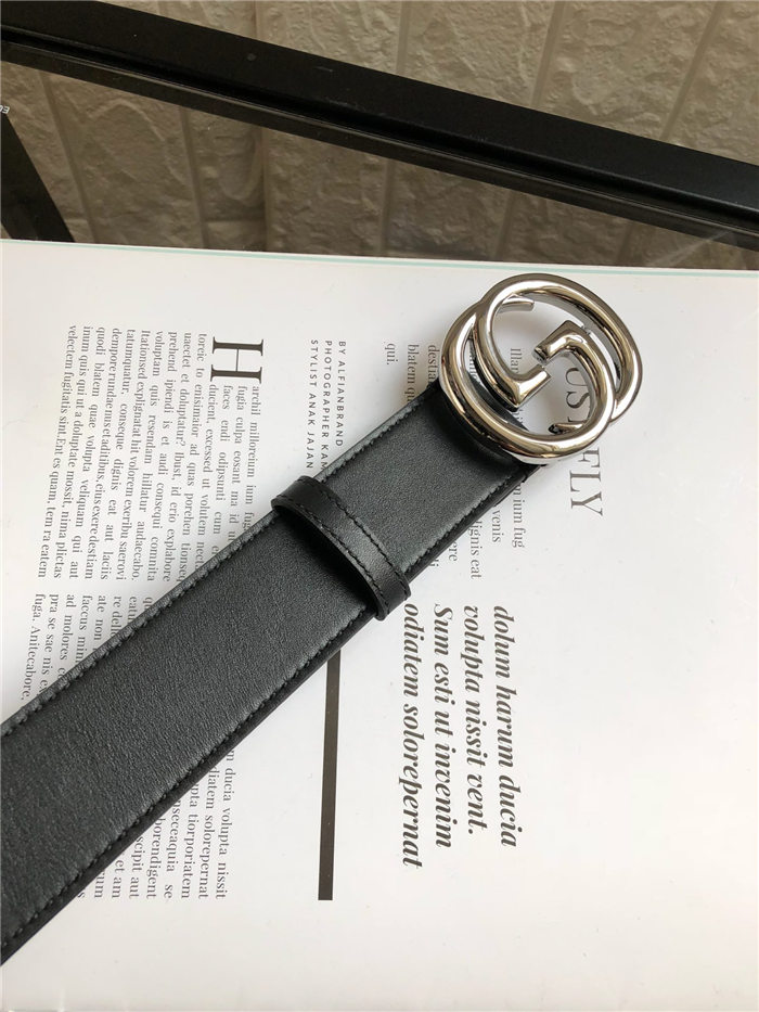 Gucci Leather belt with interlocking G buckle 38mm High